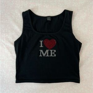 ‘i <3 me’ tank crop top